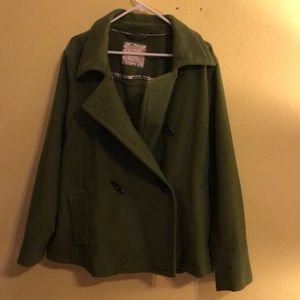 Olive green pea coat